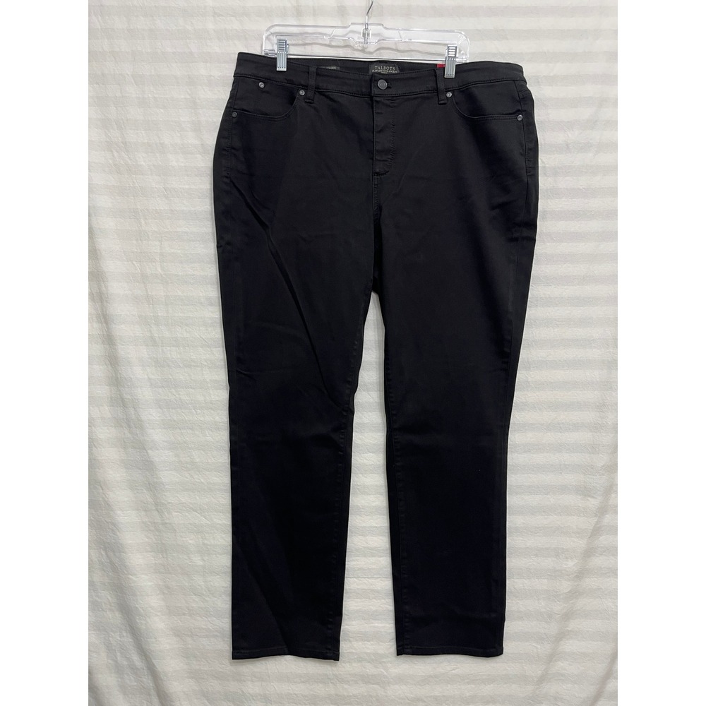 New Talbots Flawless Five-Pocket Pants 18W Black Straight Leg Trousers